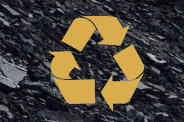 Recycle Symbol for Recycled Asphalt Pavement or RAP